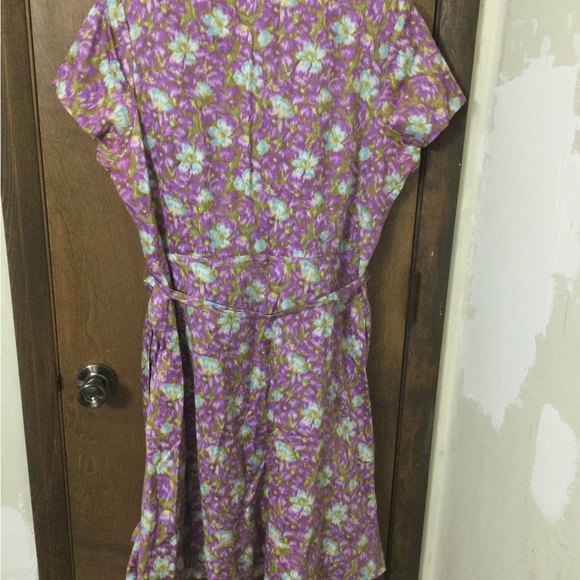 Lands' End 18 Purple Floral Midi Dress w/pockets - Picture 6 of 8
